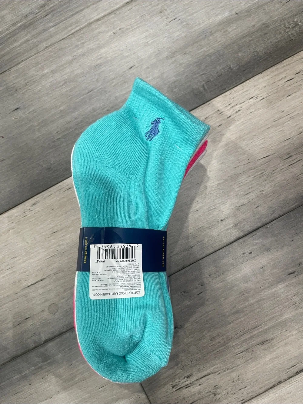 Polo by Ralph Lauren White Ankle Socks with Multicolor Logo - 6 Pack